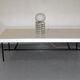 Table basse vintage mélaminé blanc années 60