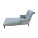 Méridienne vintage en velours gris vert