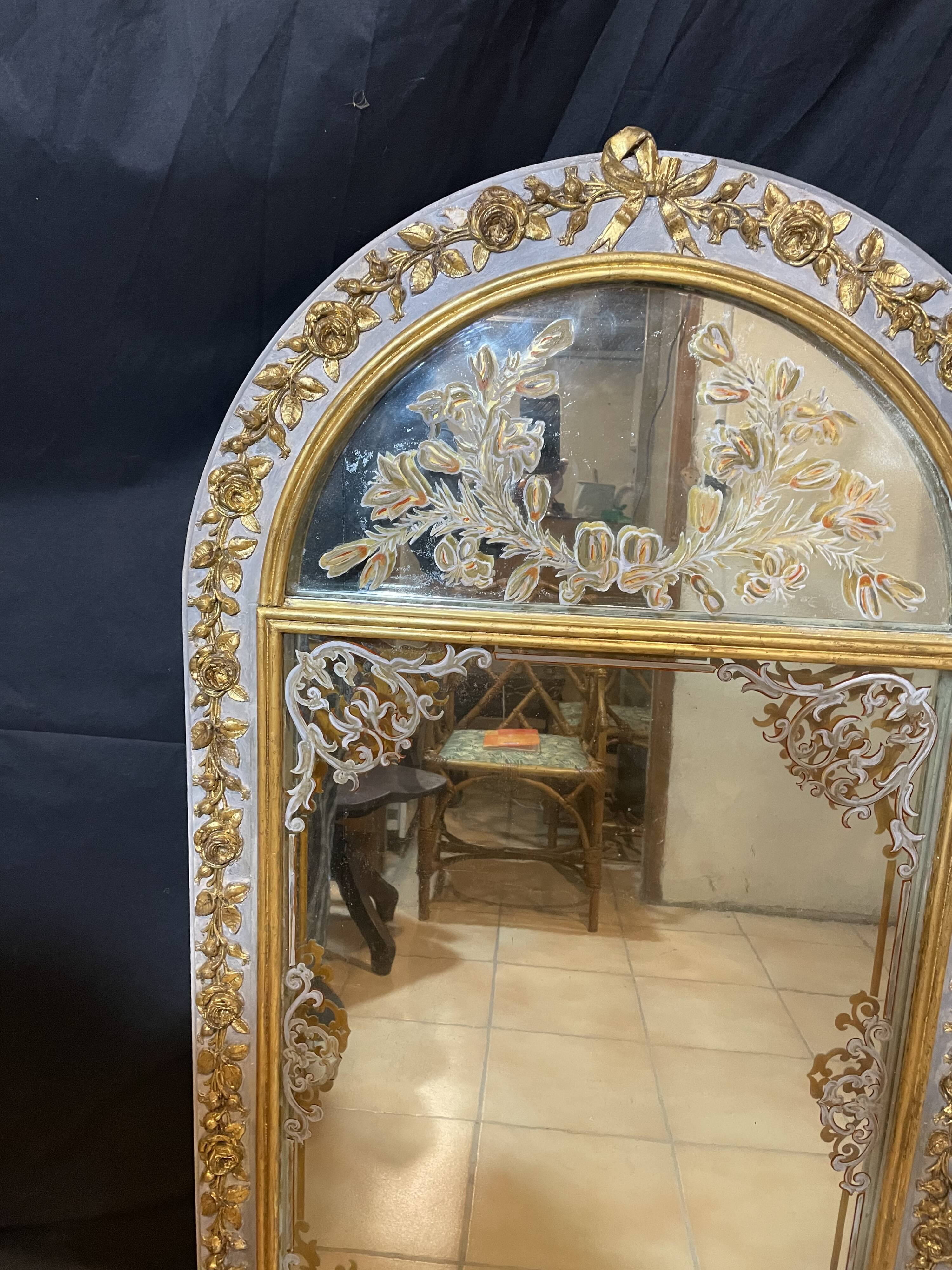 19th century woodwork mirror 82x140cm