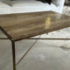 Table basse travertin et laiton