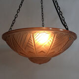 Suspension calysque Art Deco 1 Fire in glass paste