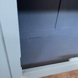 Blue grey parisian wardrobe