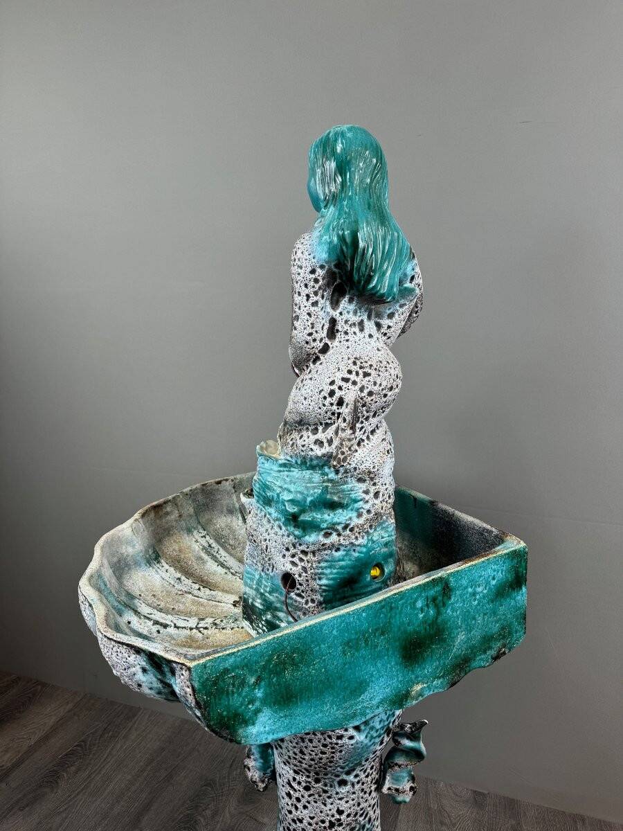 Vallauris Ceramic Fountain – Mermaid, 20th Century