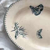Oval ironstone dish flowers birds "Malaga" Petrus Regout