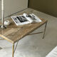Table basse travertin et laiton