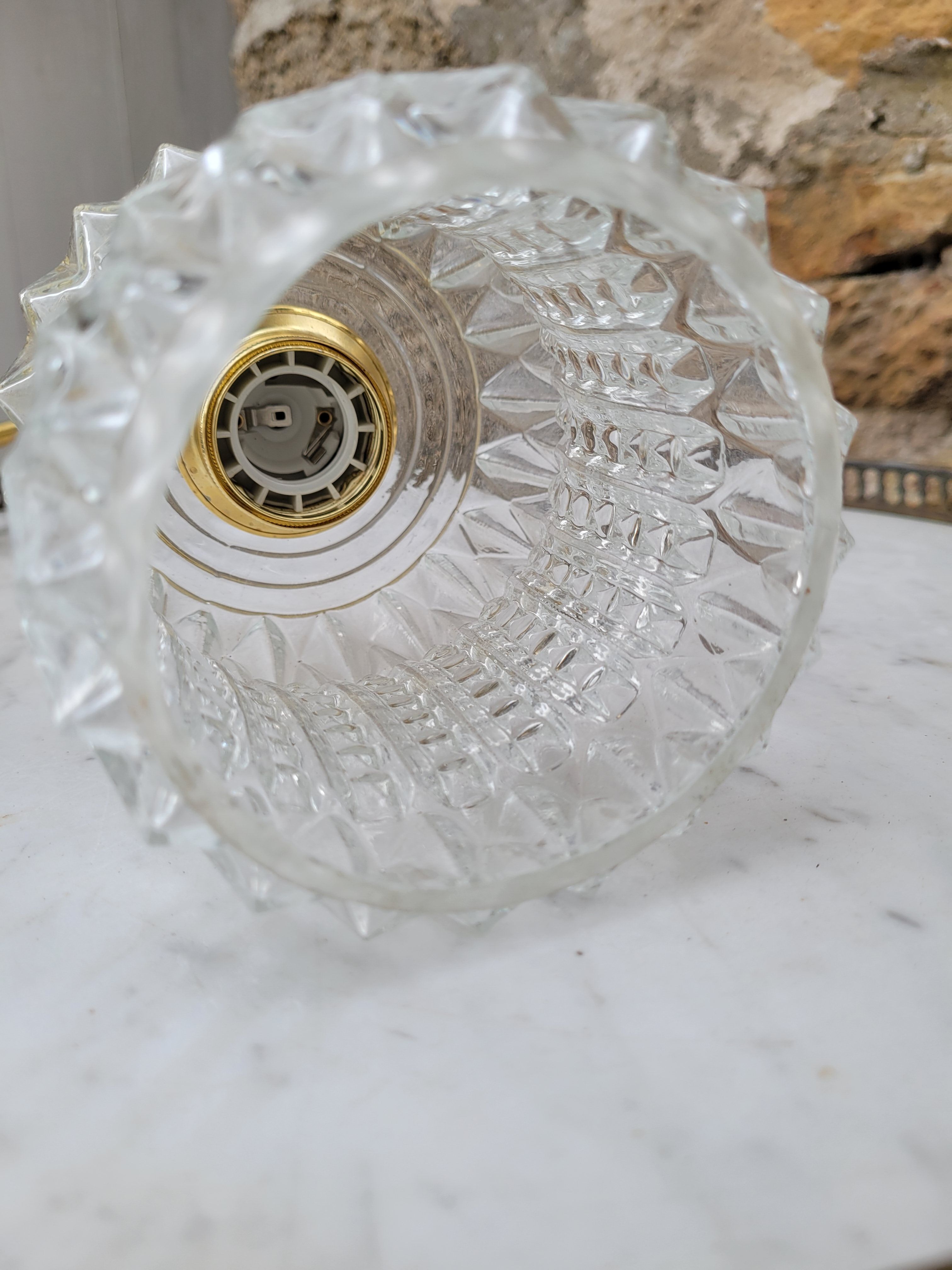 Brass and moulded glass sconce