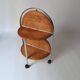 Foldable wooden rolling dessert trolley