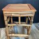 Trio of vintage rattan plant holders in the 60s