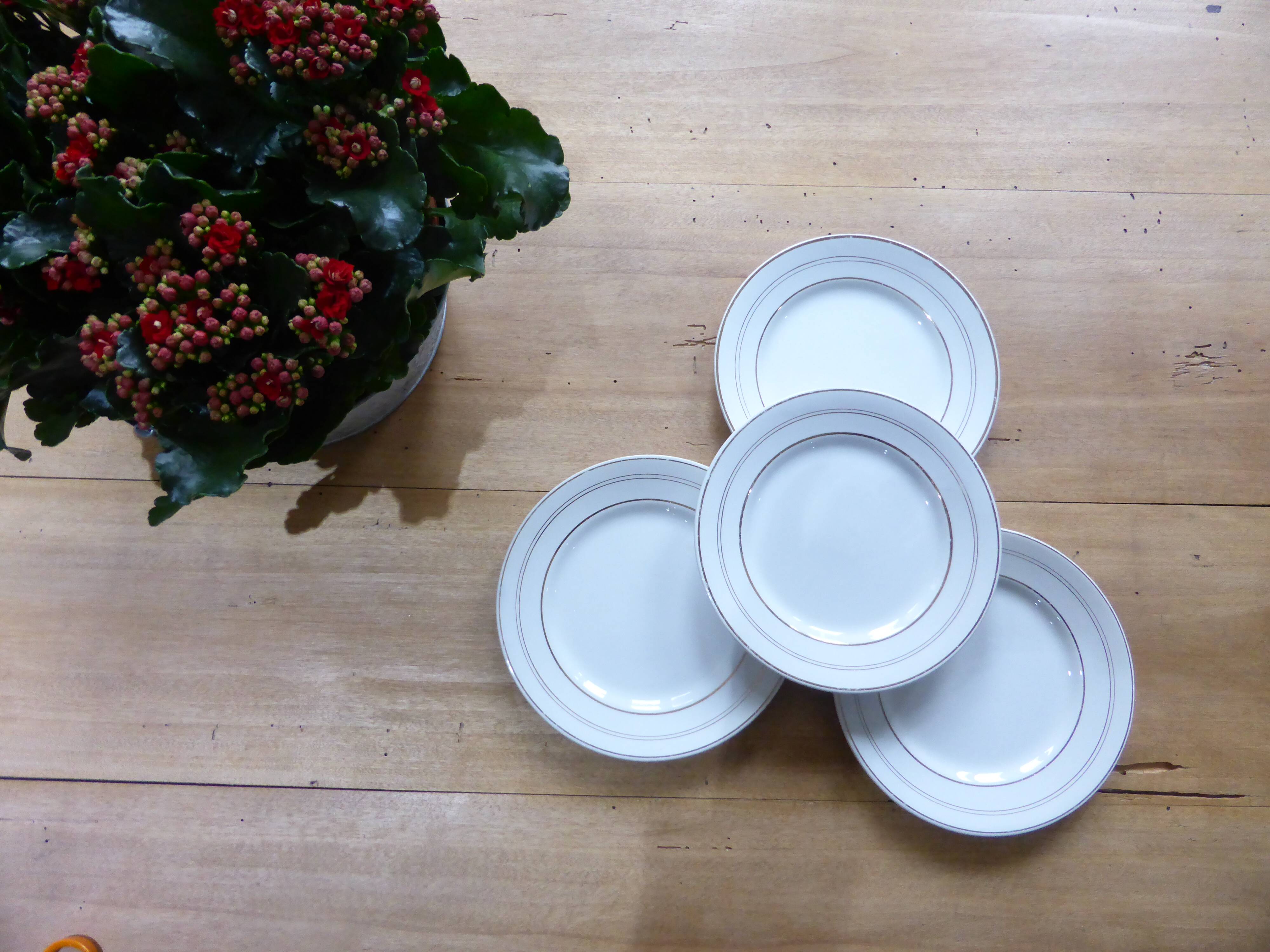 Set of 4 St Amand porcelain dessert plates, 191105