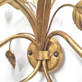 Wall lamp flowers metal white and golden Masca Italy