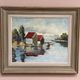 Original Swedish Oil on Canvas – "Houses and Trees", Unknown Artist – Signed, Vintage and Framed – 53.5 x 46 cm (21 x 18 inches)