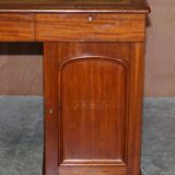 Antique Hardwood Desk with Leather Top and Slanted Drawer