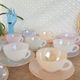 Set of 10 cups and under cups harlequin Arcopal France - vintage