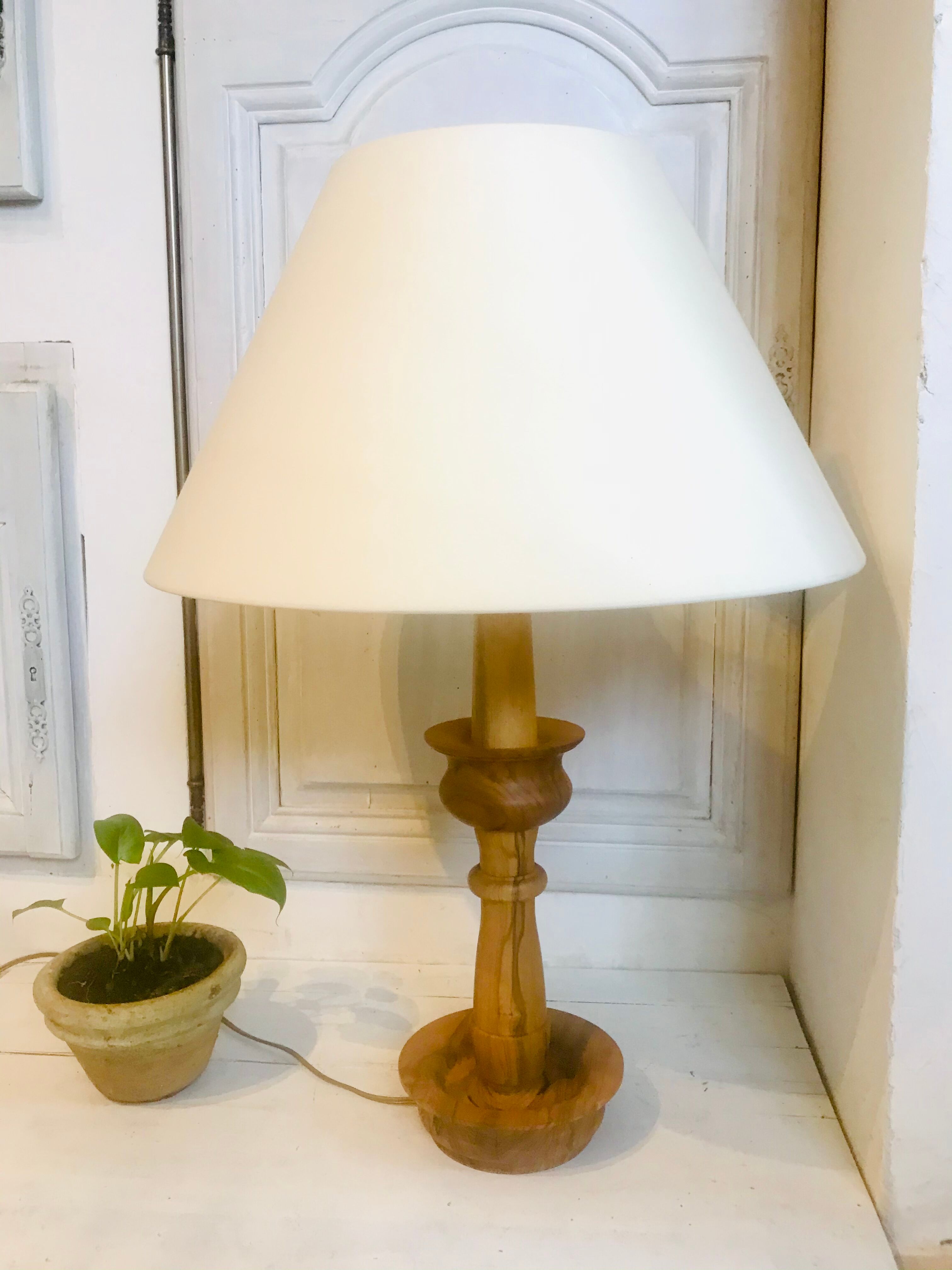 Lampe en bois 48 cm  circa 1960