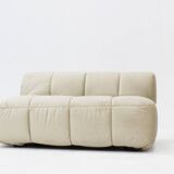 Vintage modular Arflex Strips sofa in beige velvet by Cini Boeri 1970s