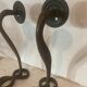 Pair of bronze sconces decorated with a snake XX century
