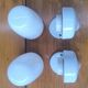 Pair of Bauhaus porcelain and opaline glass wall sconces, 1950