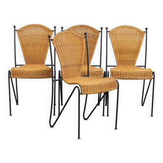 Set of 4 Vintage Design Dining Chairs