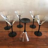 6 verre à pied noir
