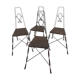 Set de 4 chaises en métal décor de poisson