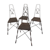 4 metal fish decoration chairs