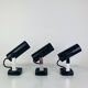 3 black metal and chrome vintage spotlights by Targetti