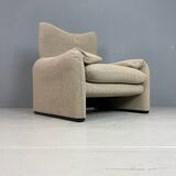 Vico Magistretti Maralunga reupholstered lounge chair for Cassina, 1980s