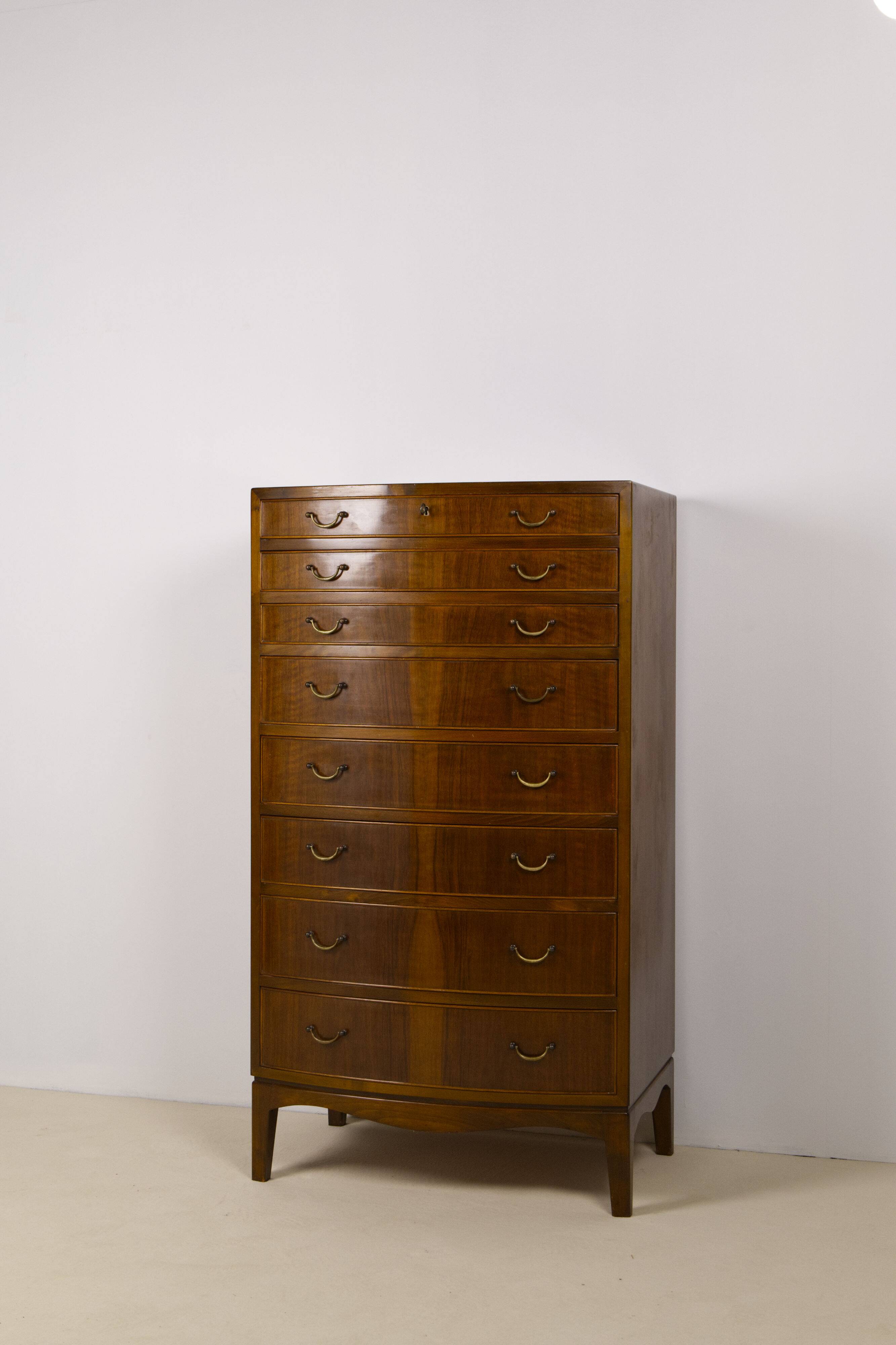 Large Nutwood Chest of Drawers by Ole Wanscher, 1940's