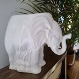 Elephant vase / cache pot in white ceramic