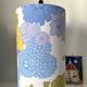 Vintage fabric blue flower lamp