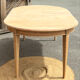 Round table with 2 extensions in raw solid wood - renovated antique table