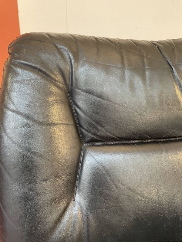 Paire De fauteuil Pivotant cuir noir