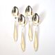 DEETJEN Set of 4 silver-plated metal coffee mocha spoons in modernist design