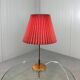 Lampe de table en laiton avec abat-jour plié années 1950