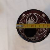 Antique small vase in ruby red Bohemian crystal - Height 21 cm