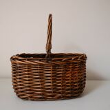 Oval basket with movable handle