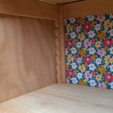 Armoire parisienne asymétrique bois brut 1950