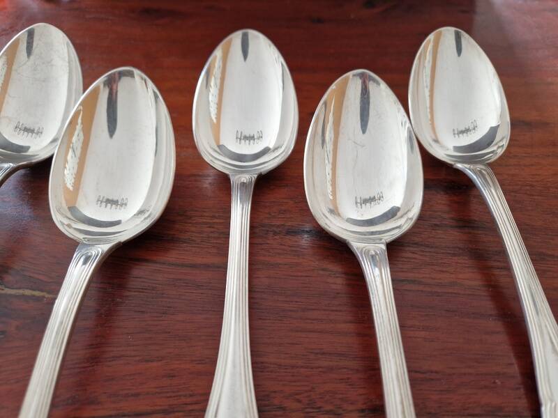 Christofle - Set of 6 Spatours model table spoons in silver-plated metal