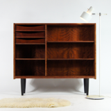 Library in rosewood book unit wall cabinet