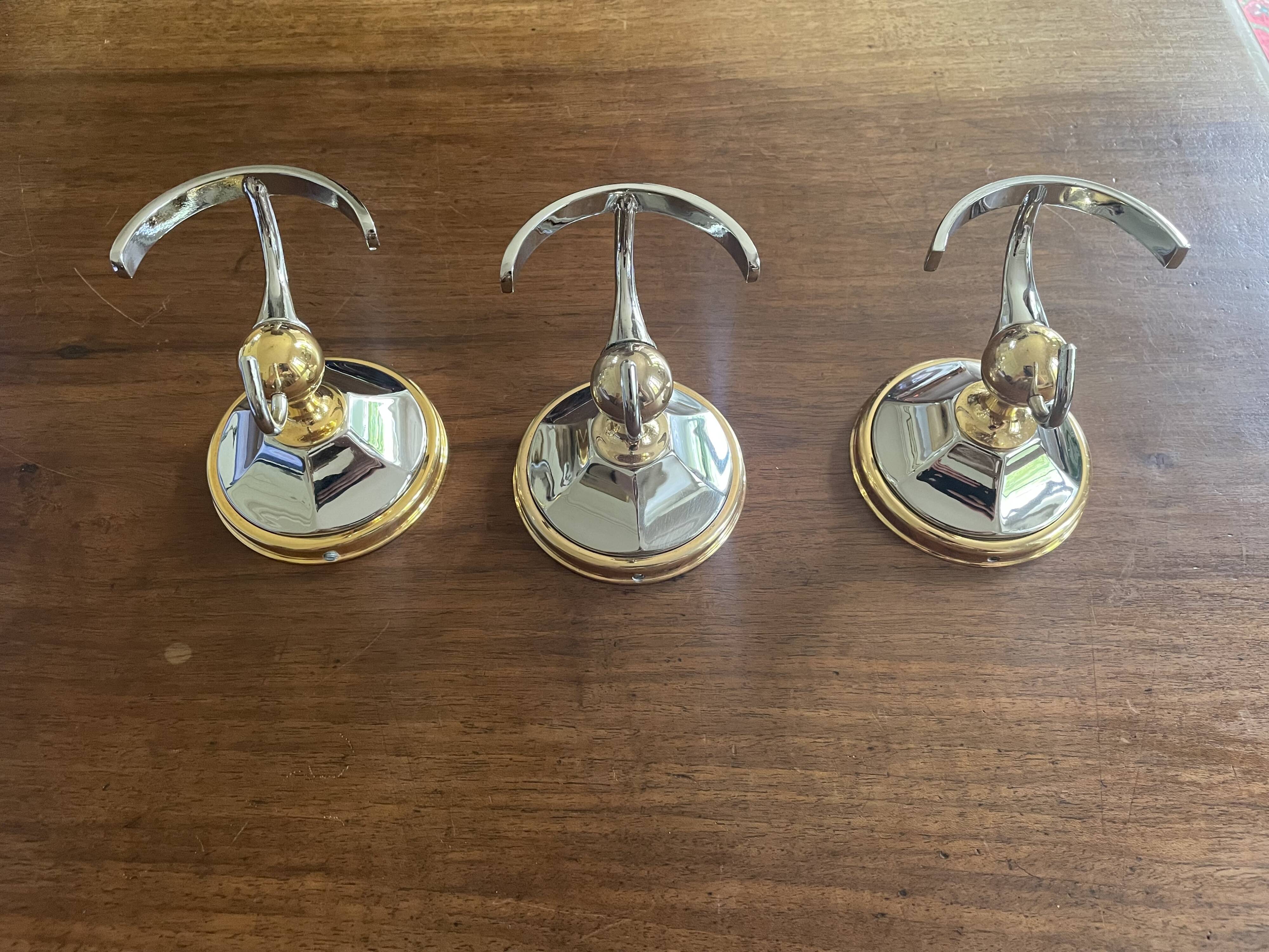 Chrome and gold metal coat rack