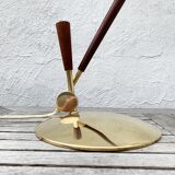 Poul Dinesen - Th. Valentines. Teak And Brass Table Lamp, Mid-20th Century