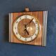 Vintage formica clock rectangular silent wall clock "Hermle gilded wood"