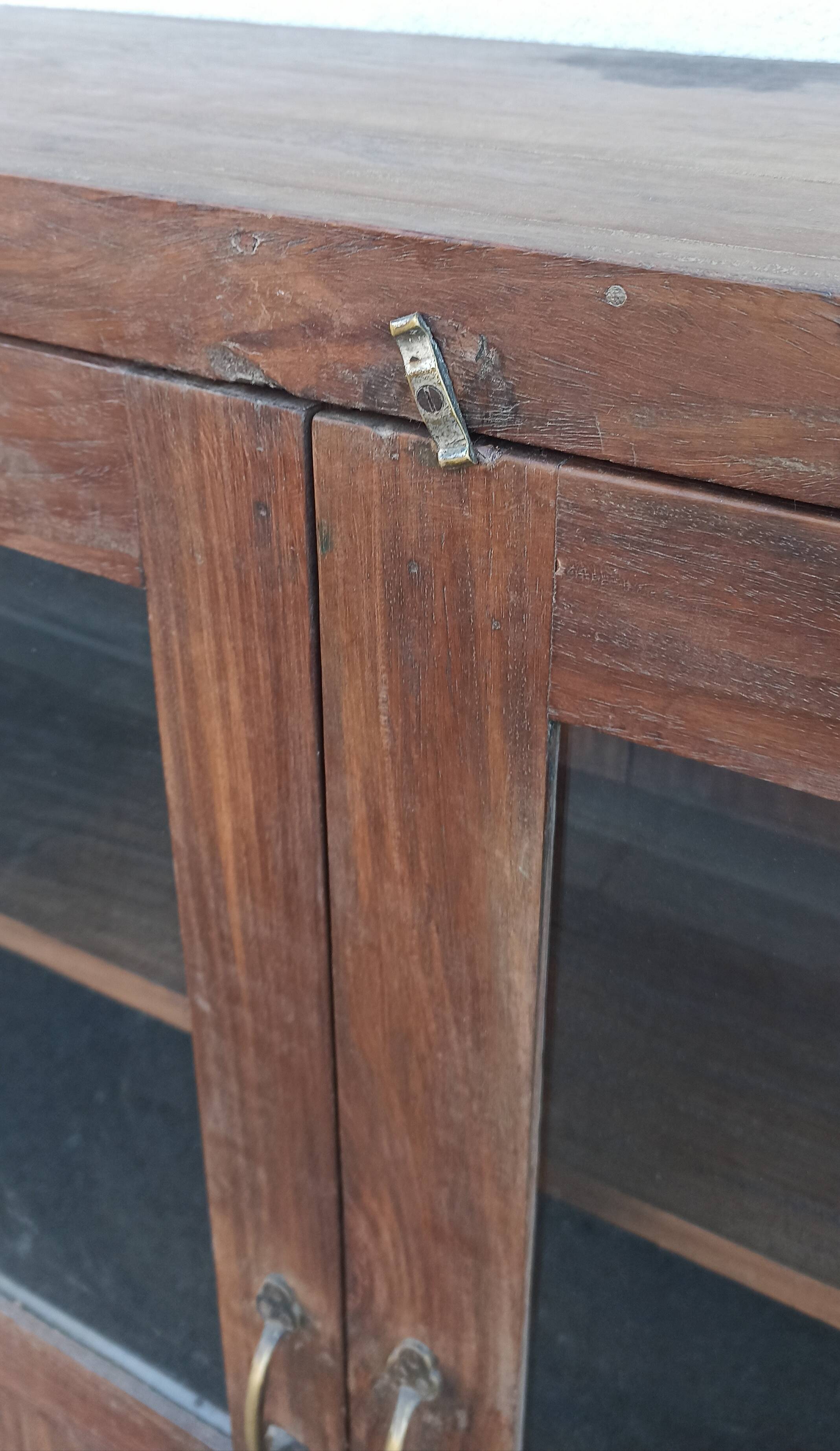Old wooden glass cabinet
