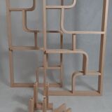 Curved plywood wall, bookcase, flowerbed, Volak by Holesov, 1960s Czechoslovakia