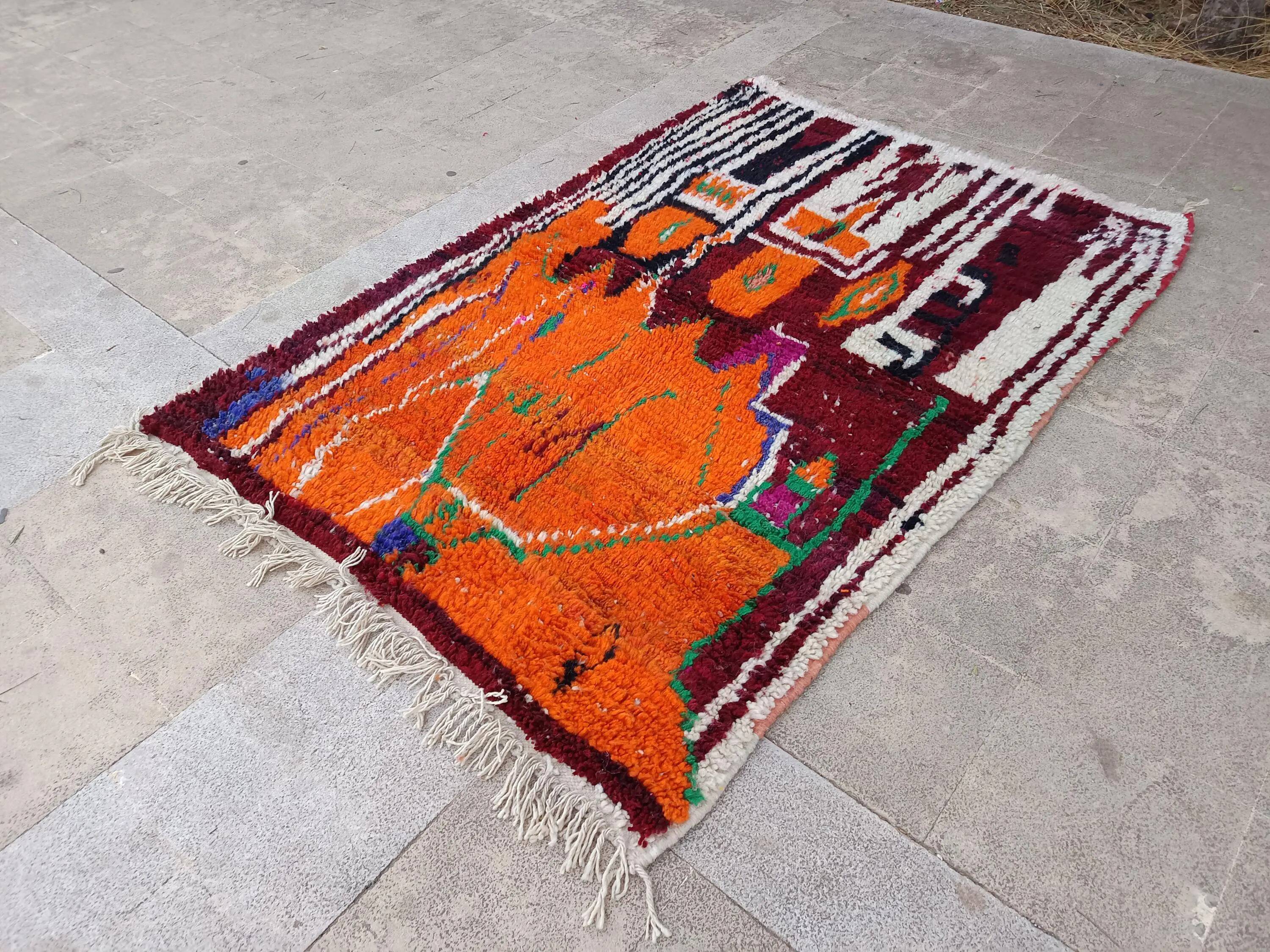 Handmade wool rug Morocco 3 x 2 m