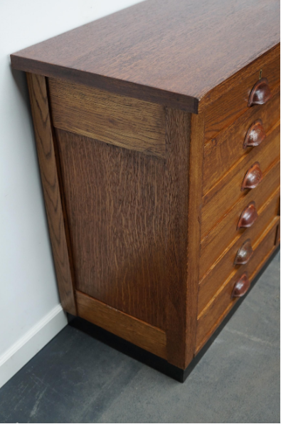 Dutch apothecary furniture in oak mid-twentieth century