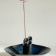 Vase céramique bleue vintage