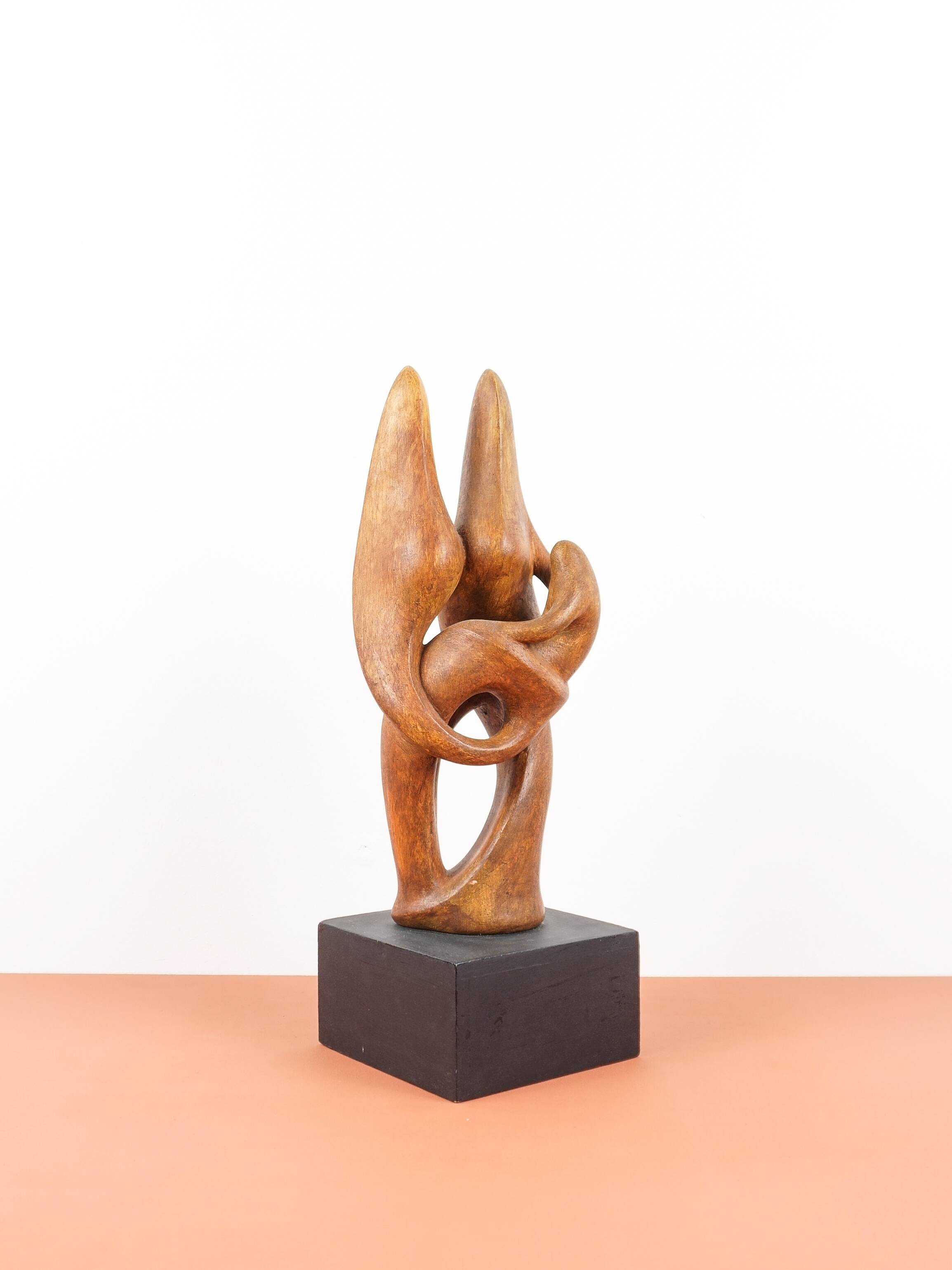Dragoljub Milosevic - Vintage plaster sculpture "Standing Couple" circa 1970