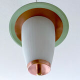 Vintage pendant lamp 50 years, opaline copper green