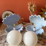 Rare pair of vintage shell lamps